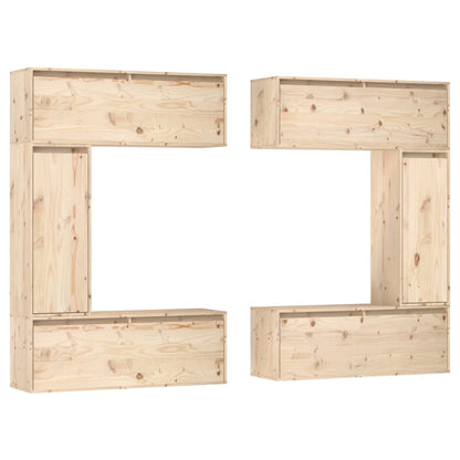 Mobili Porta TV 6 pz in Legno Massello di Pino