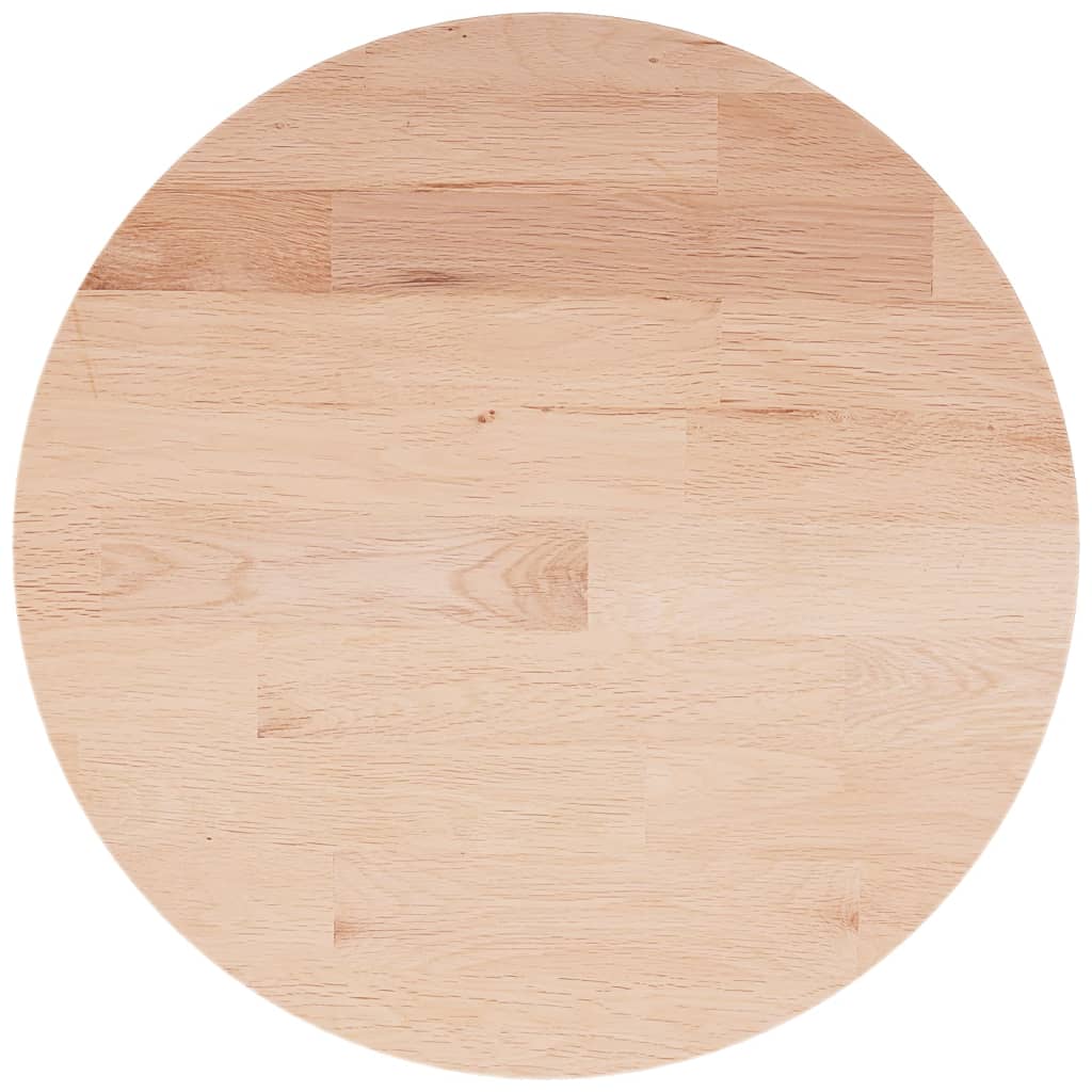 Piano Tavolo Rotondo Ã˜40x1,5 cm Massello di Rovere Non Trattato