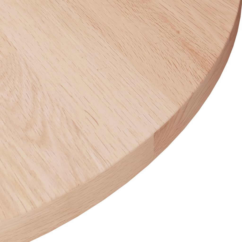 Piano Tavolo Rotondo Ã˜40x1,5 cm Massello di Rovere Non Trattato