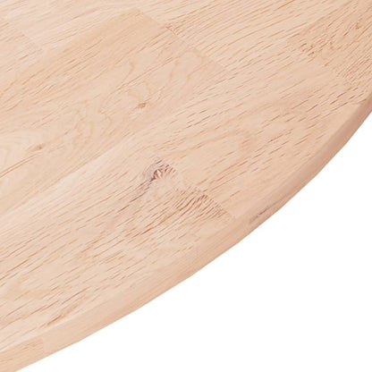 Piano Tavolo Rotondo Ã˜70x1,5 cm Massello di Rovere Non Trattato