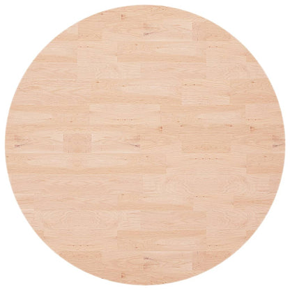 Piano Tavolo Rotondo Ã˜90x1,5 cm Massello di Rovere Non Trattato