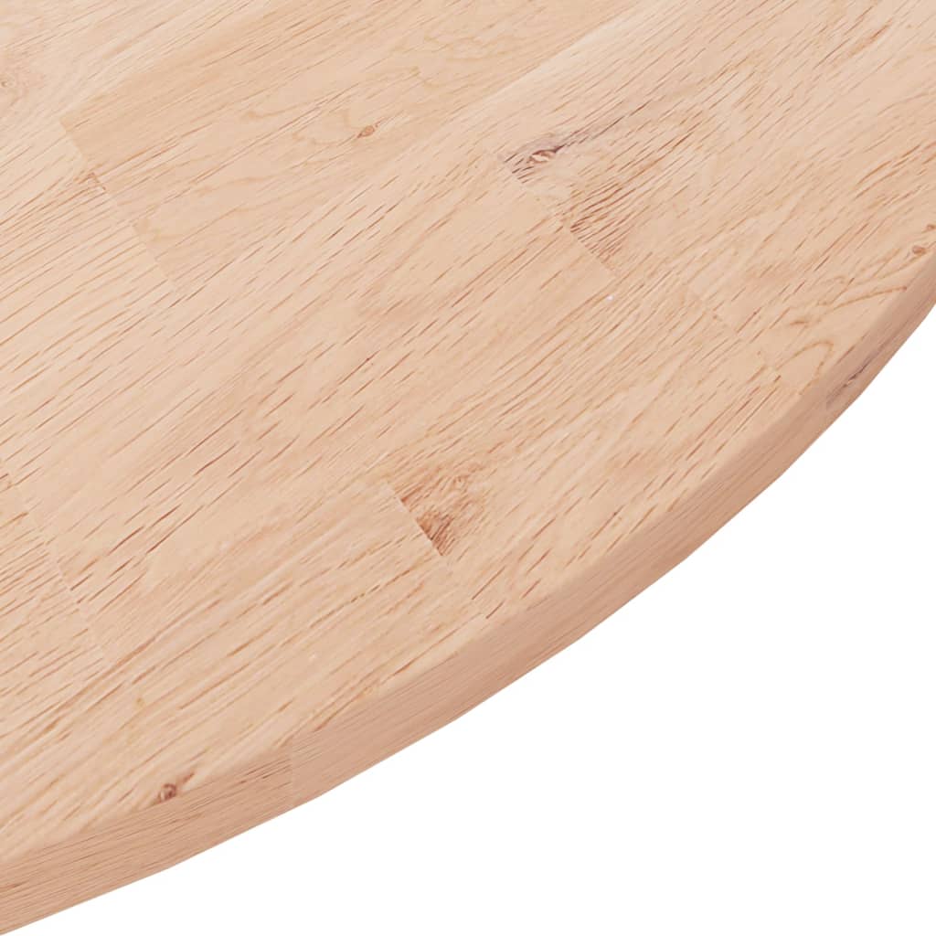 Piano Tavolo Rotondo Ã˜90x1,5 cm Massello di Rovere Non Trattato