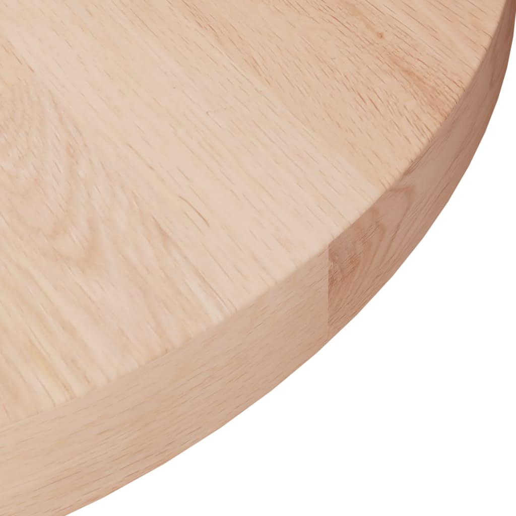 Piano Tavolo Rotondo ÃƒËœ50x2,5 cm Massello di Rovere Non Trattato