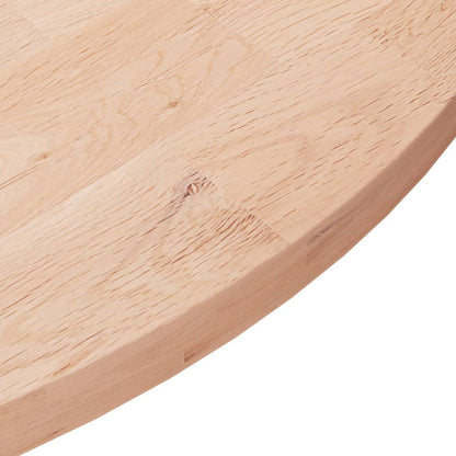 Piano Tavolo Rotondo Ã˜60x2,5 cm Massello di Rovere Non Trattato