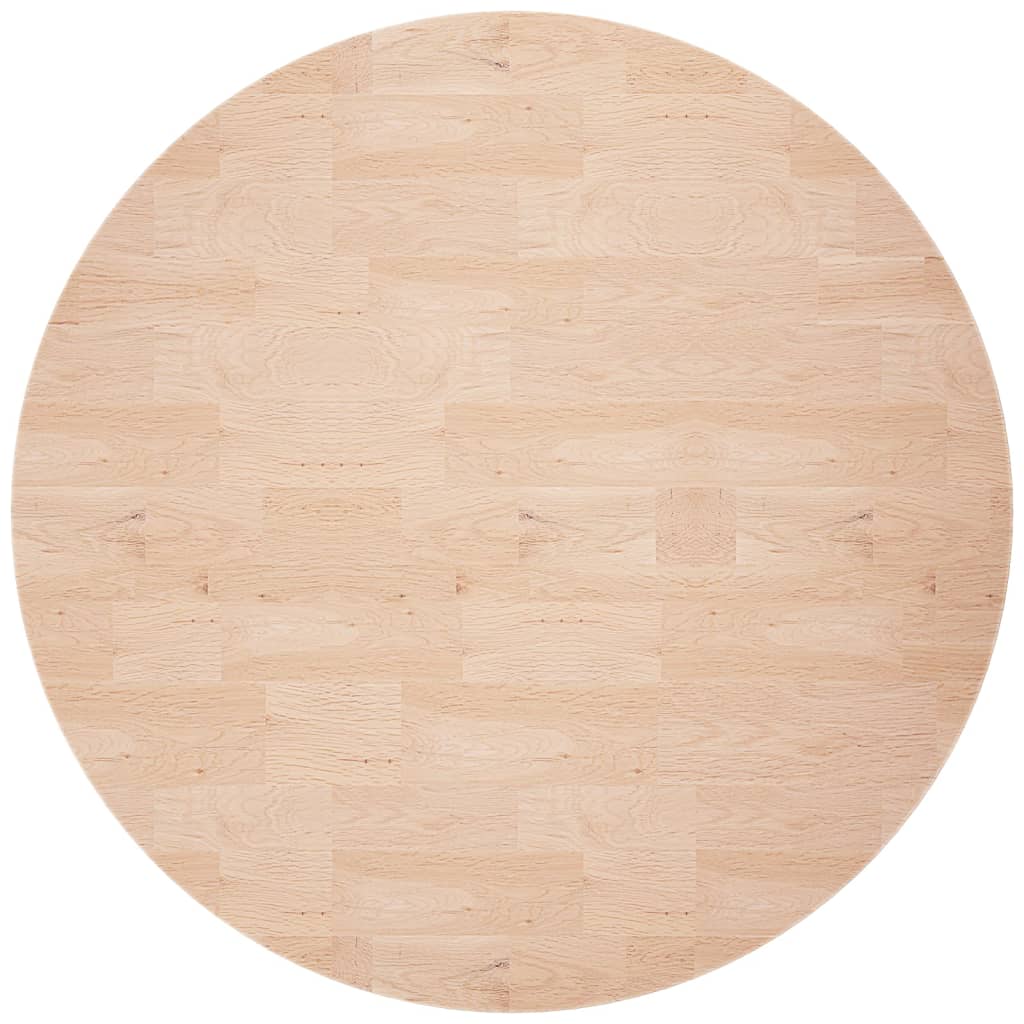 Piano Tavolo Rotondo Ã˜70x2,5 cm Massello di Rovere Non Trattato