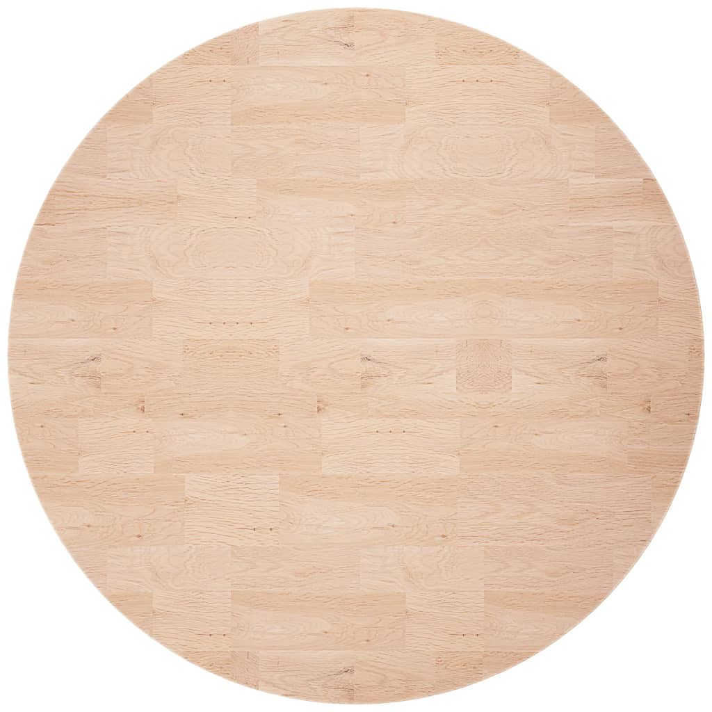 Piano Tavolo Rotondo Ã˜80x2,5 cm Massello di Rovere Non Trattato