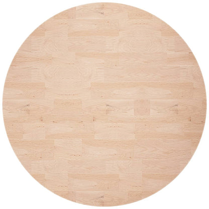 Piano Tavolo Rotondo Ã˜80x2,5 cm Massello di Rovere Non Trattato