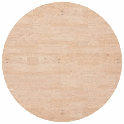 Piano Tavolo Rotondo ÃƒËœ90x2,5 cm Massello di Rovere Non Trattato