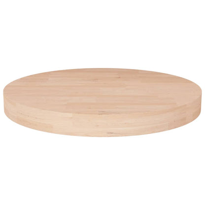 Piano Tavolo Rotondo Ã˜40x4 cm Massello di Rovere Non Trattato