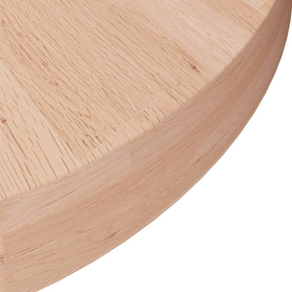 Piano Tavolo Rotondo Ã˜40x4 cm Massello di Rovere Non Trattato