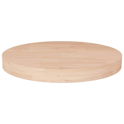 Piano Tavolo Rotondo Ã˜50x4 cm Massello di Rovere Non Trattato