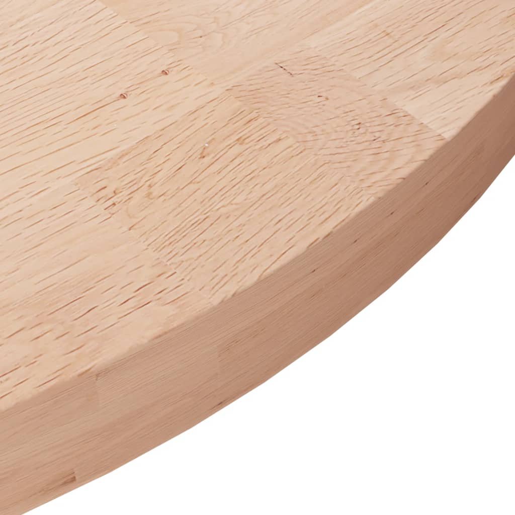Piano Tavolo Rotondo Ã˜60x4 cm Massello di Rovere Non Trattato