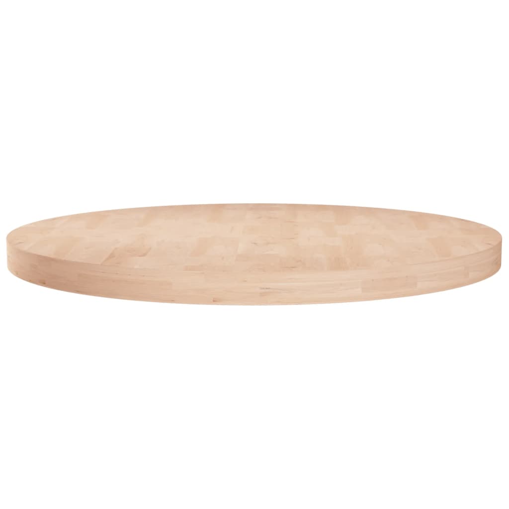 Piano Tavolo Rotondo Ã˜70x4 cm Massello di Rovere Non Trattato