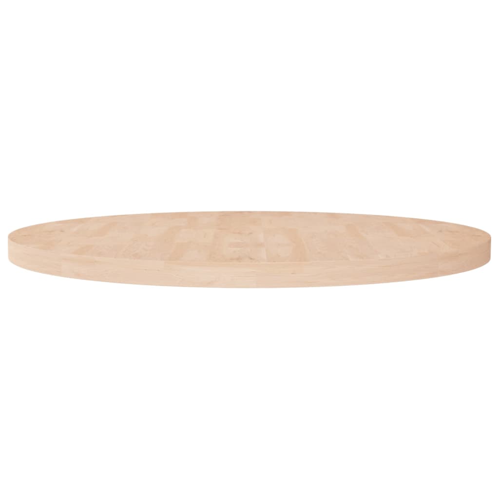 Piano Tavolo Rotondo Ã˜90x4 cm Massello di Rovere Non Trattato
