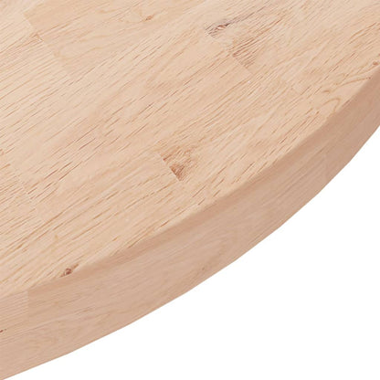Piano Tavolo Rotondo Ã˜90x4 cm Massello di Rovere Non Trattato