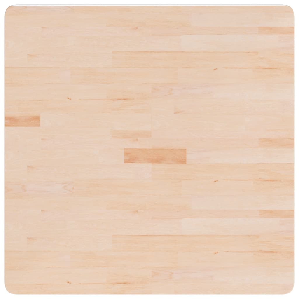 Piano Tavolo Quadrato 80x80x1,5 cm Massello Rovere Non Trattato
