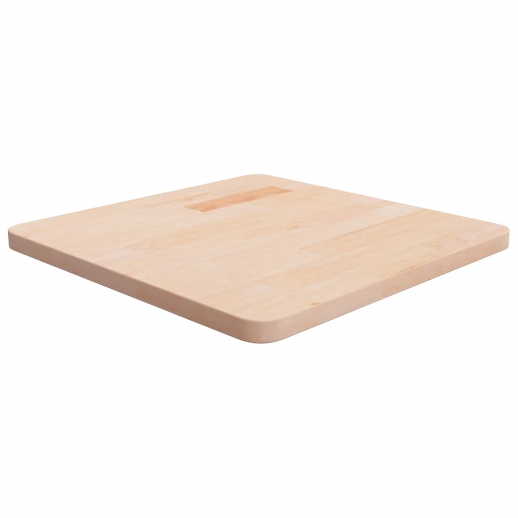 Piano Tavolo Quadrato 50x50x2,5 cm Massello Rovere Non Trattato