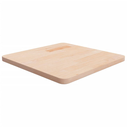 Piano Tavolo Quadrato 50x50x2,5 cm Massello Rovere Non Trattato