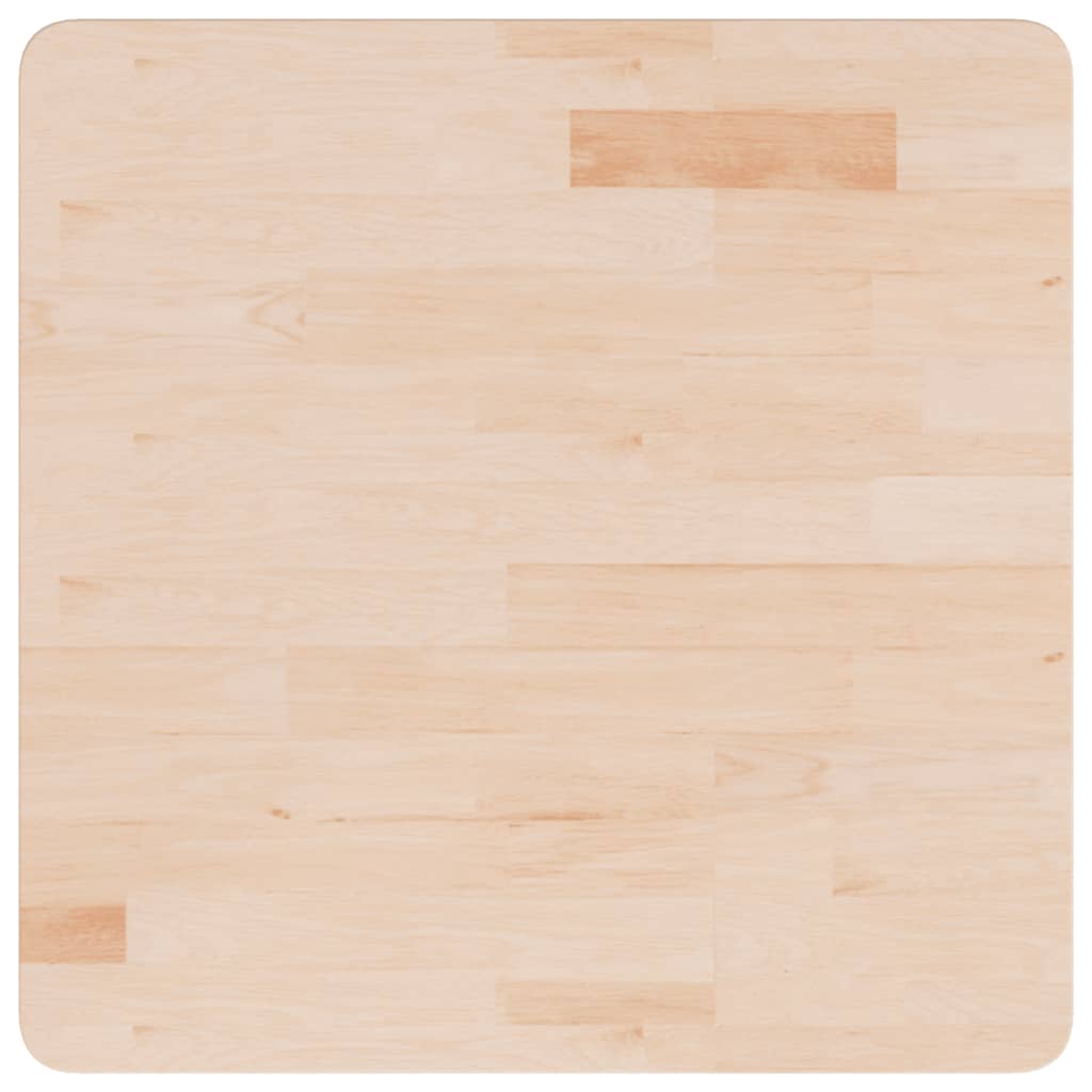 Piano Tavolo Quadrato 60x60x2,5 cm Massello Rovere Non Trattato