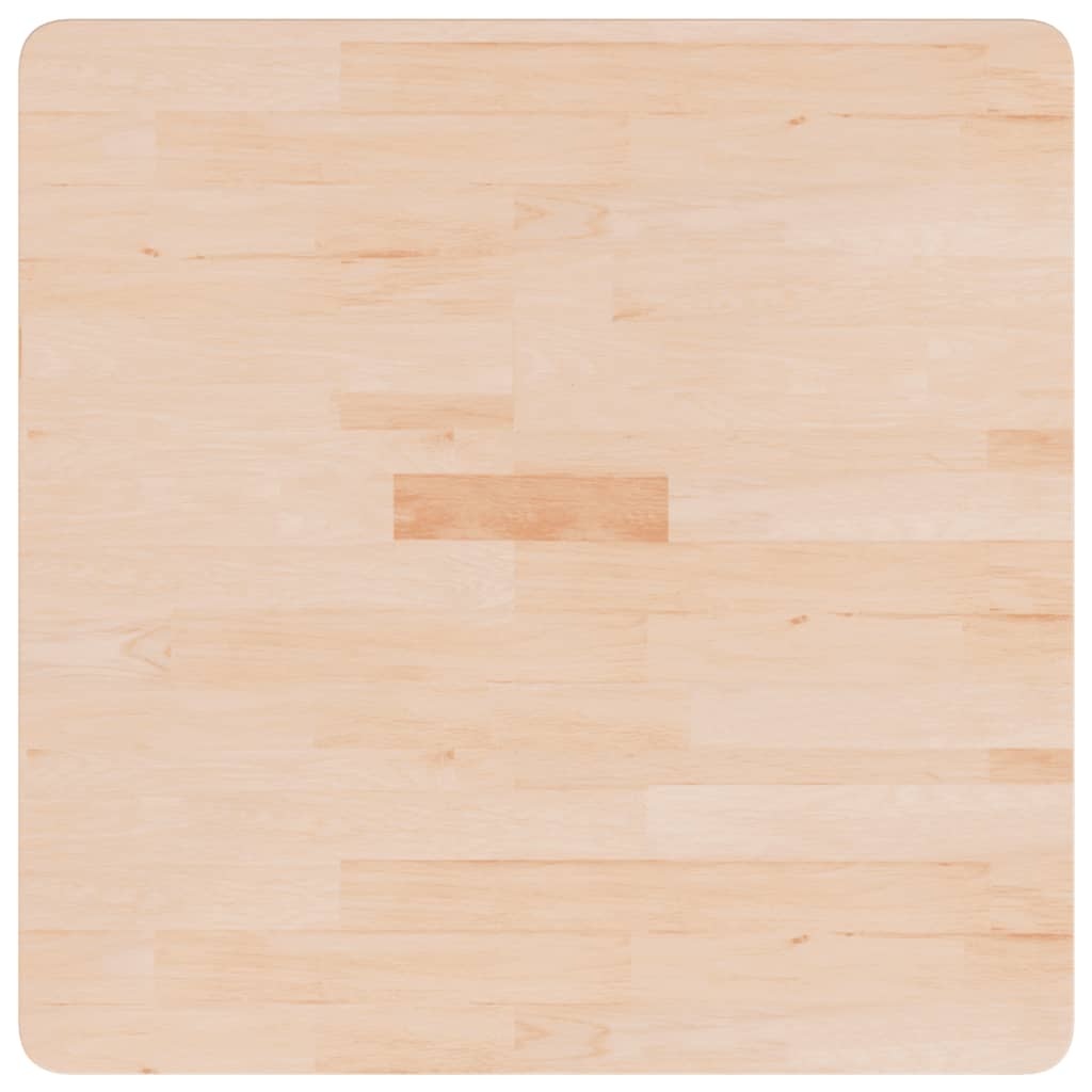Piano Tavolo Quadrato 70x70x2,5 cm Massello Rovere Non Trattato