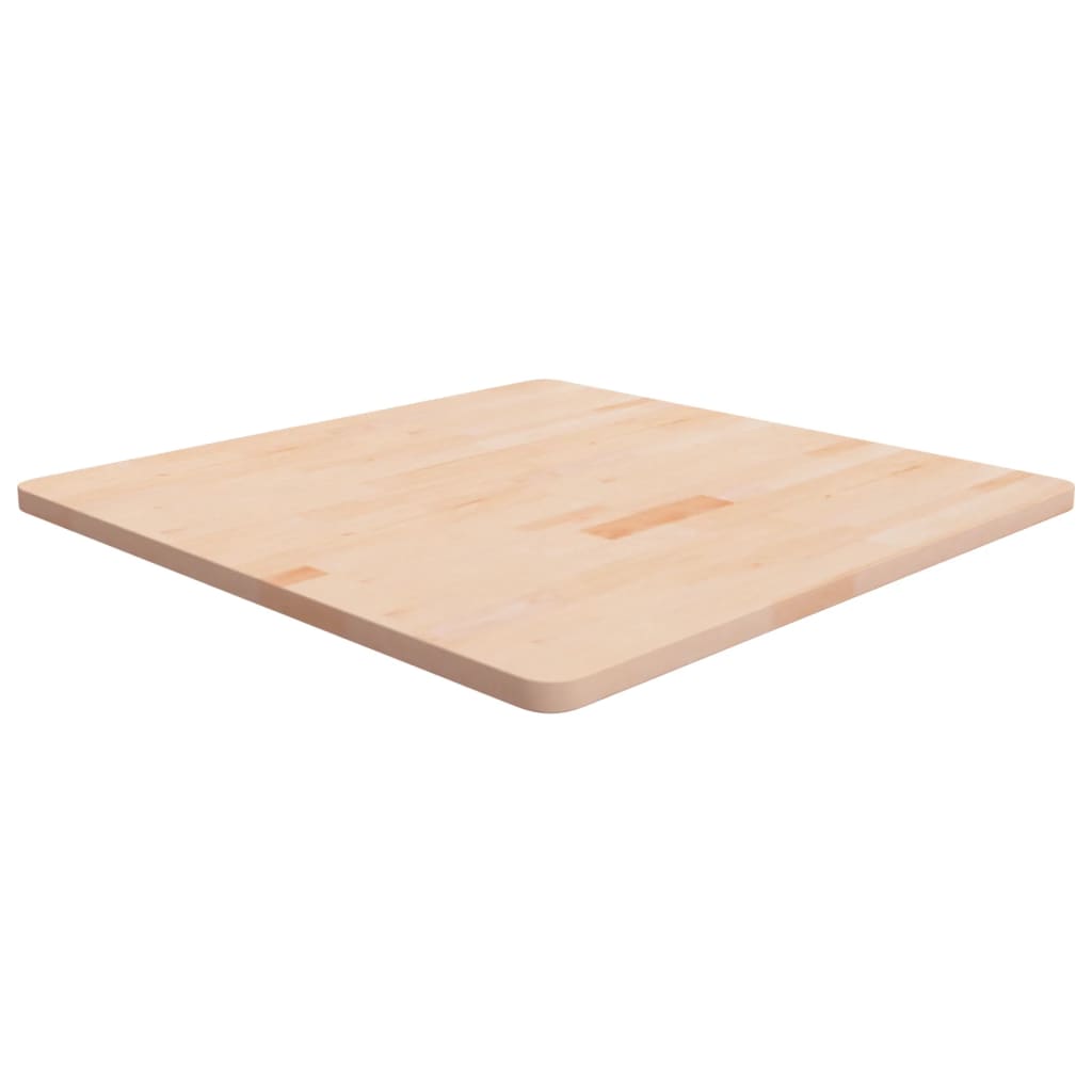 Piano Tavolo Quadrato 80x80x2,5 cm Massello Rovere Non Trattato