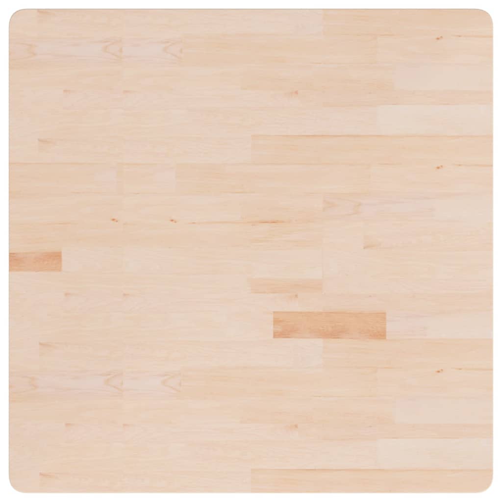 Piano Tavolo Quadrato 90x90x2,5 cm Massello Rovere Non Trattato