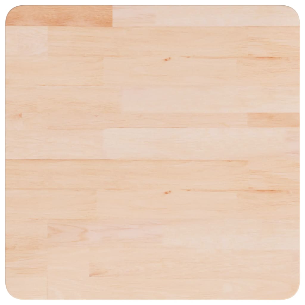 Piano Tavolo Quadrato 50x50x4 cm Massello Rovere Non Trattato