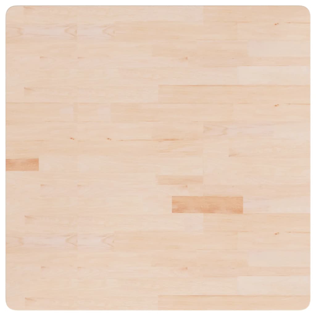 Piano Tavolo Quadrato 90x90x4 cm Massello Rovere Non Trattato