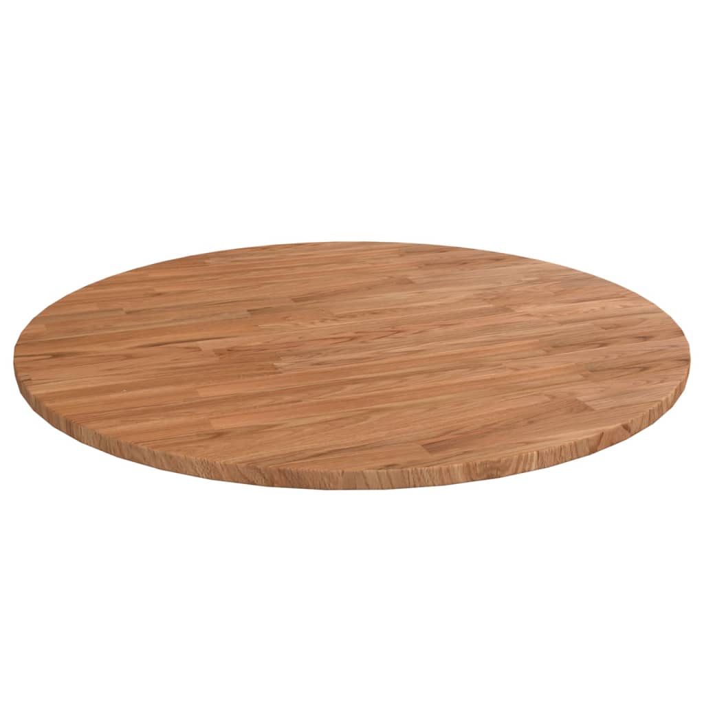 Piano Tavolo Rotondo Marrone Chiaro Ã˜80x1,5 cm Rovere Trattato