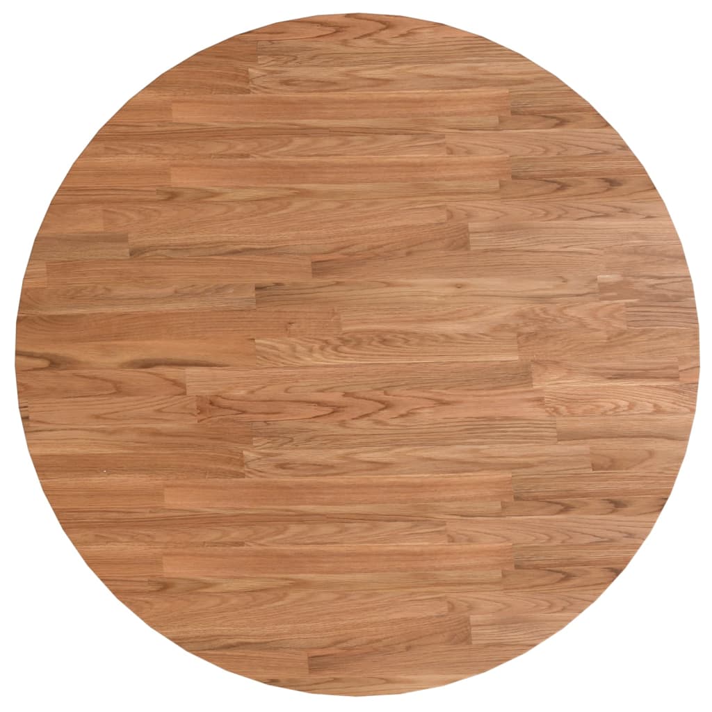 Piano Tavolo Rotondo Marrone Chiaro Ã˜80x1,5 cm Rovere Trattato
