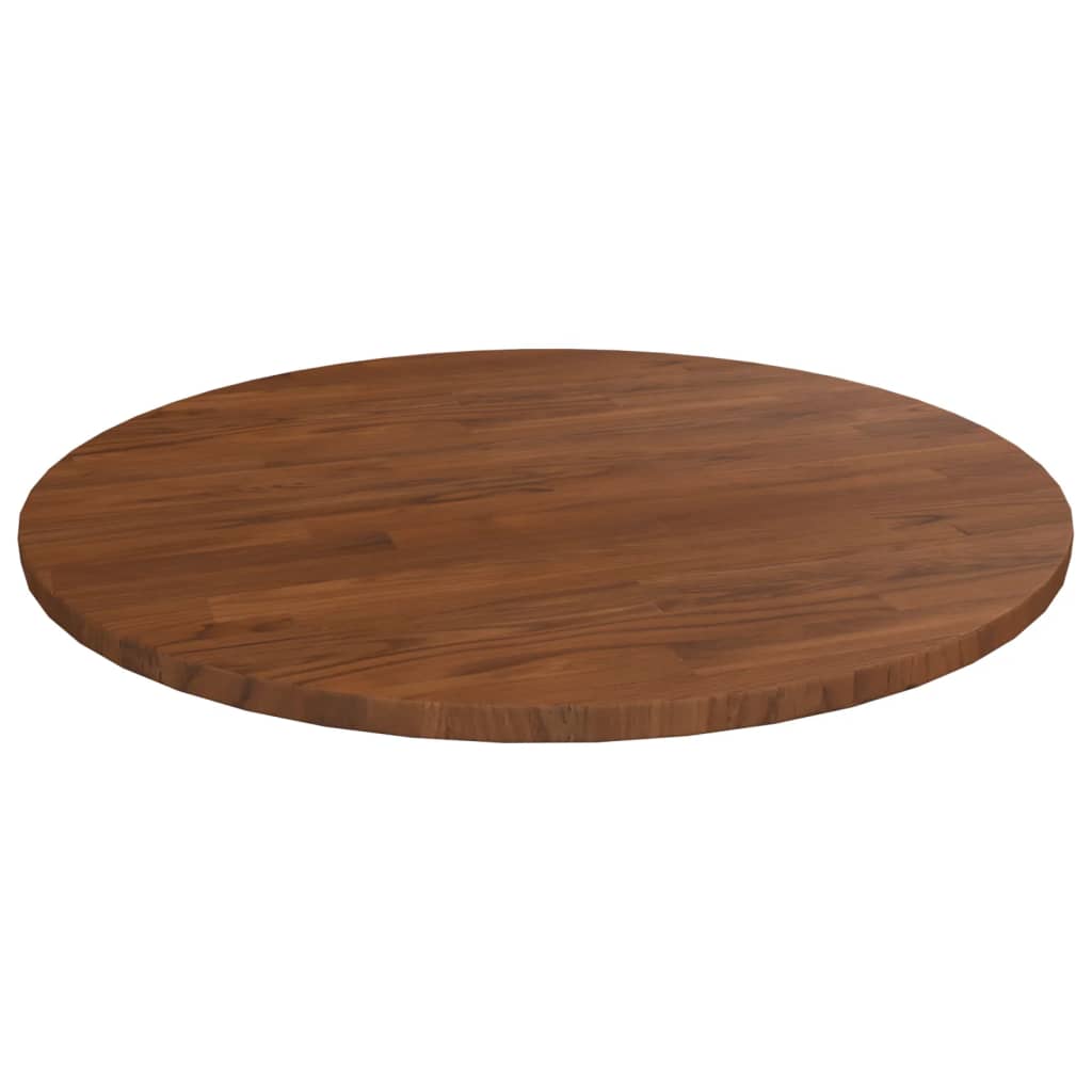 Piano Tavolo Rotondo Marrone Scuro ÃƒËœ50x1,5 cm Rovere Trattato
