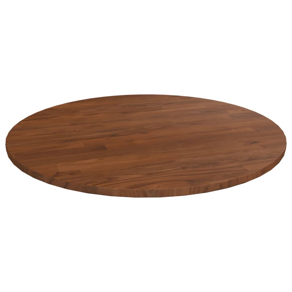 Piano Tavolo Rotondo Marrone Scuro ÃƒËœ60x1,5 cm Rovere Trattato