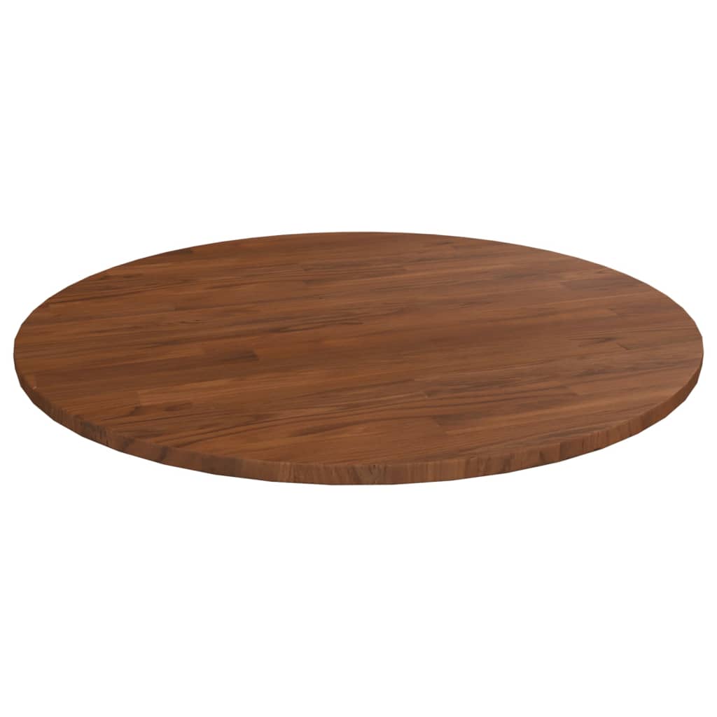 Piano Tavolo Rotondo Marrone Scuro ÃƒËœ80x1,5 cm Rovere Trattato