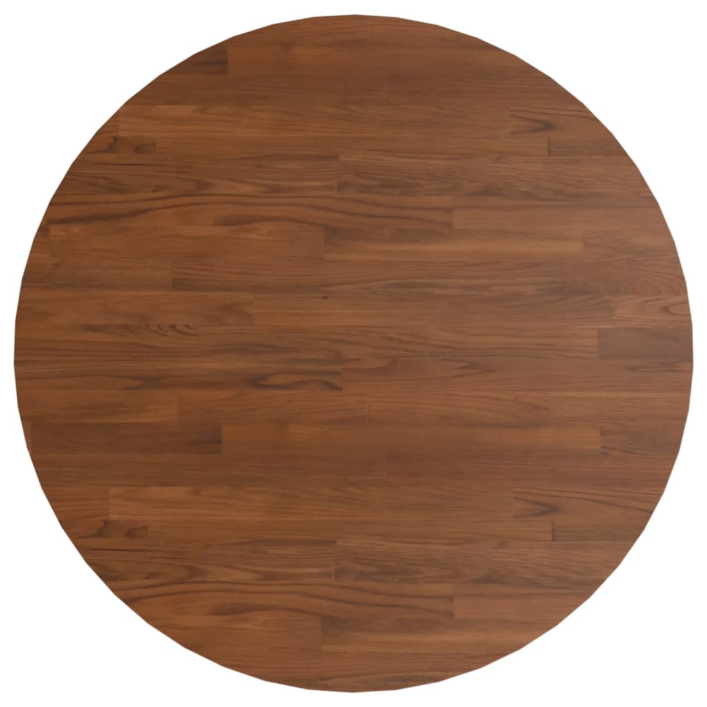 Piano Tavolo Rotondo Marrone Scuro ÃƒËœ80x1,5 cm Rovere Trattato