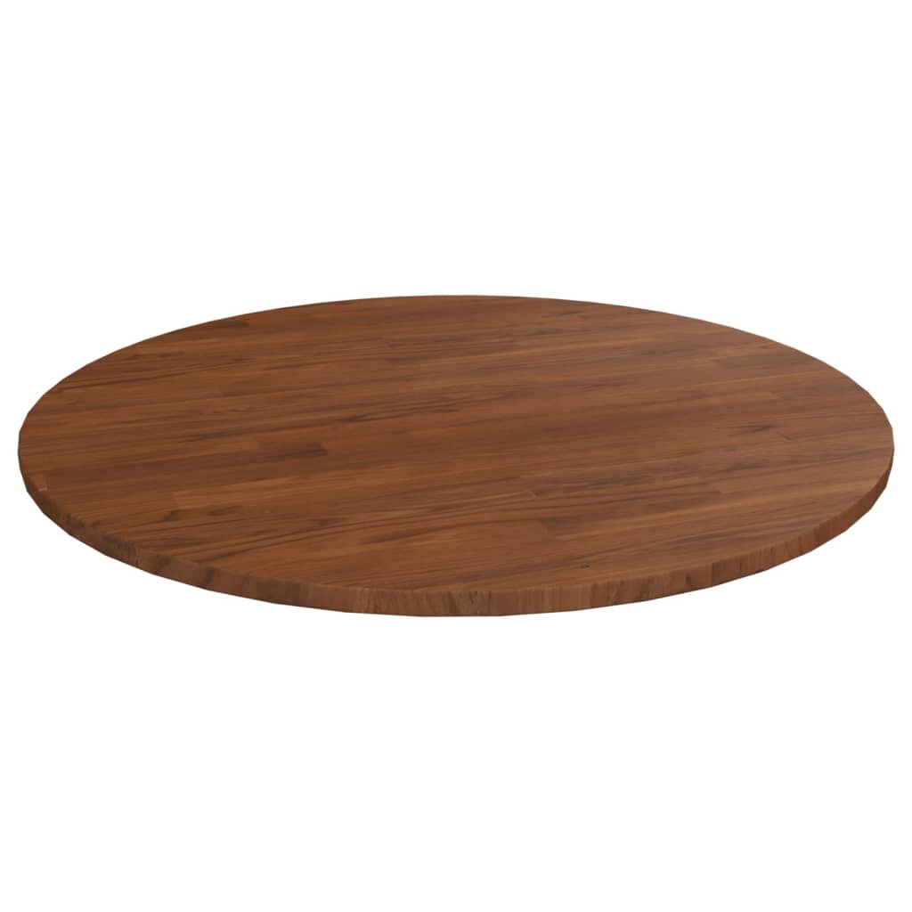 Piano Tavolo Rotondo Marrone Scuro Ã˜90x1,5 cm Rovere Trattato