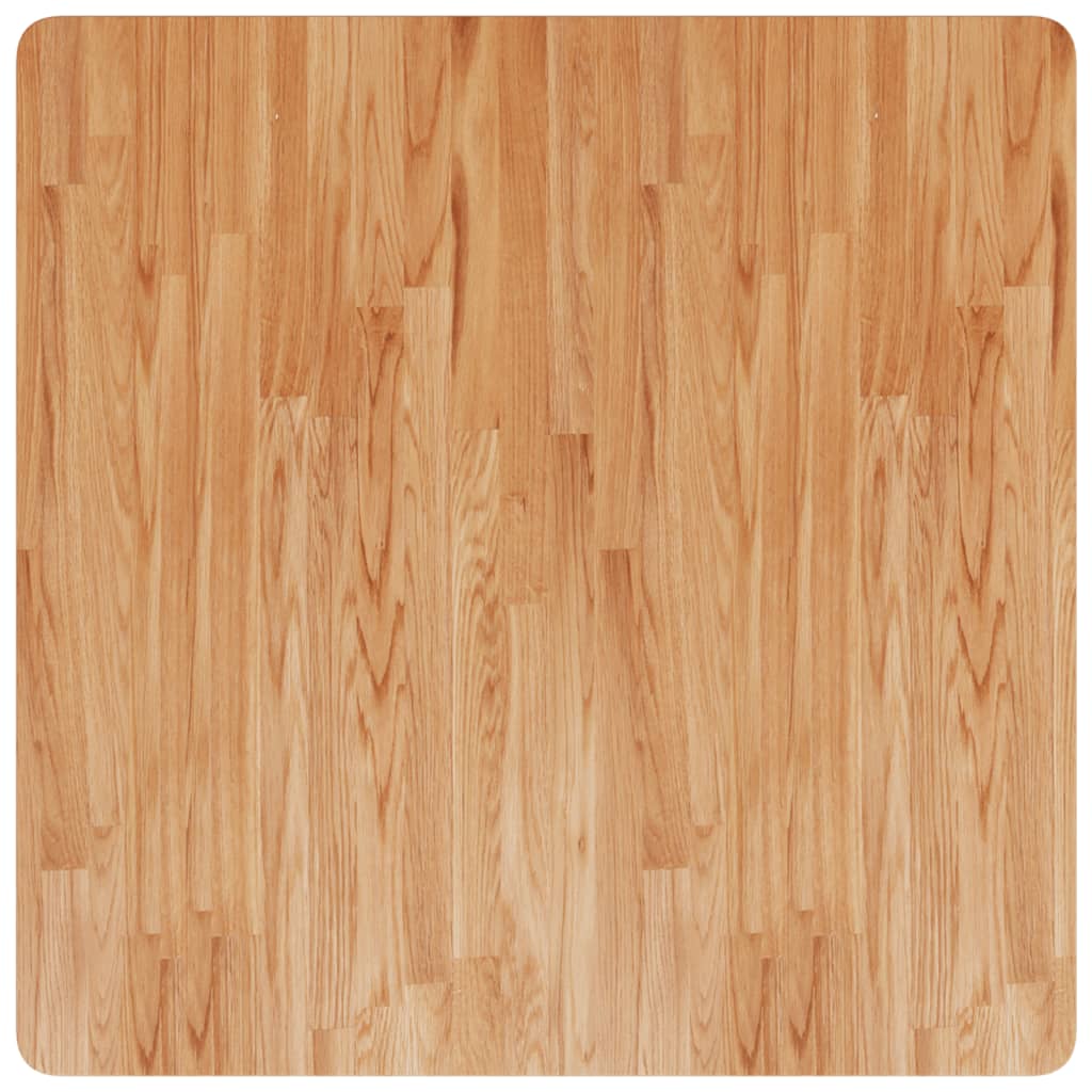 Piano Tavolo Quadrato Marrone Chiaro 80x80x1,5 Rovere Trattato