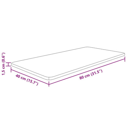 Piano Bagno Marrone Chiaro 80x40x1,5cm Legno Massello Trattato