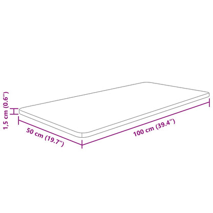 Piano Bagno Marrone Chiaro 100x50x1,5cm Legno Massello Trattato