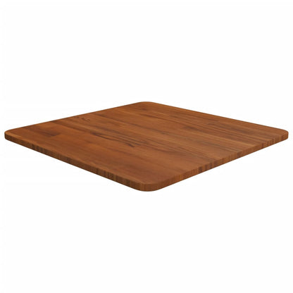 Piano Tavolo Quadrato Marrone Scuro 50x50x1,5cm Rovere Trattato