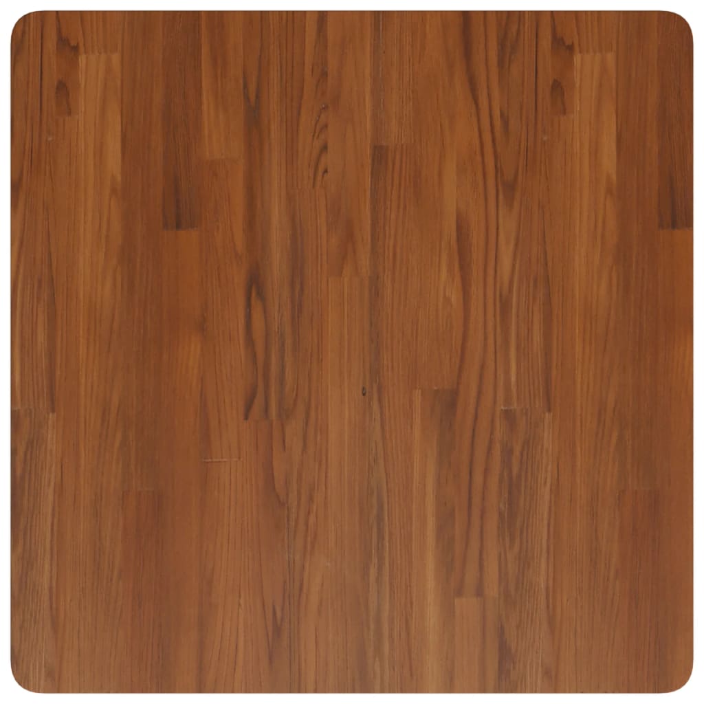 Piano Tavolo Quadrato Marrone Scuro 70x70x1,5cm Rovere Trattato