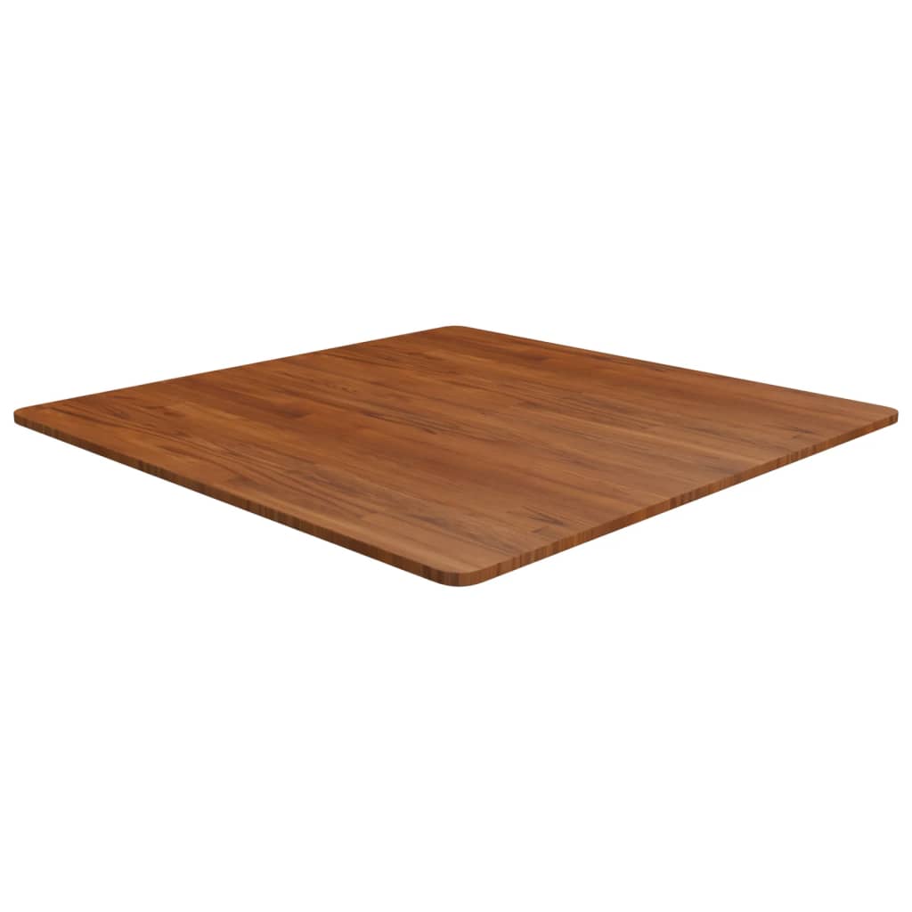 Piano Tavolo Quadrato Marrone Scuro 90x90x1,5cm Rovere Trattato