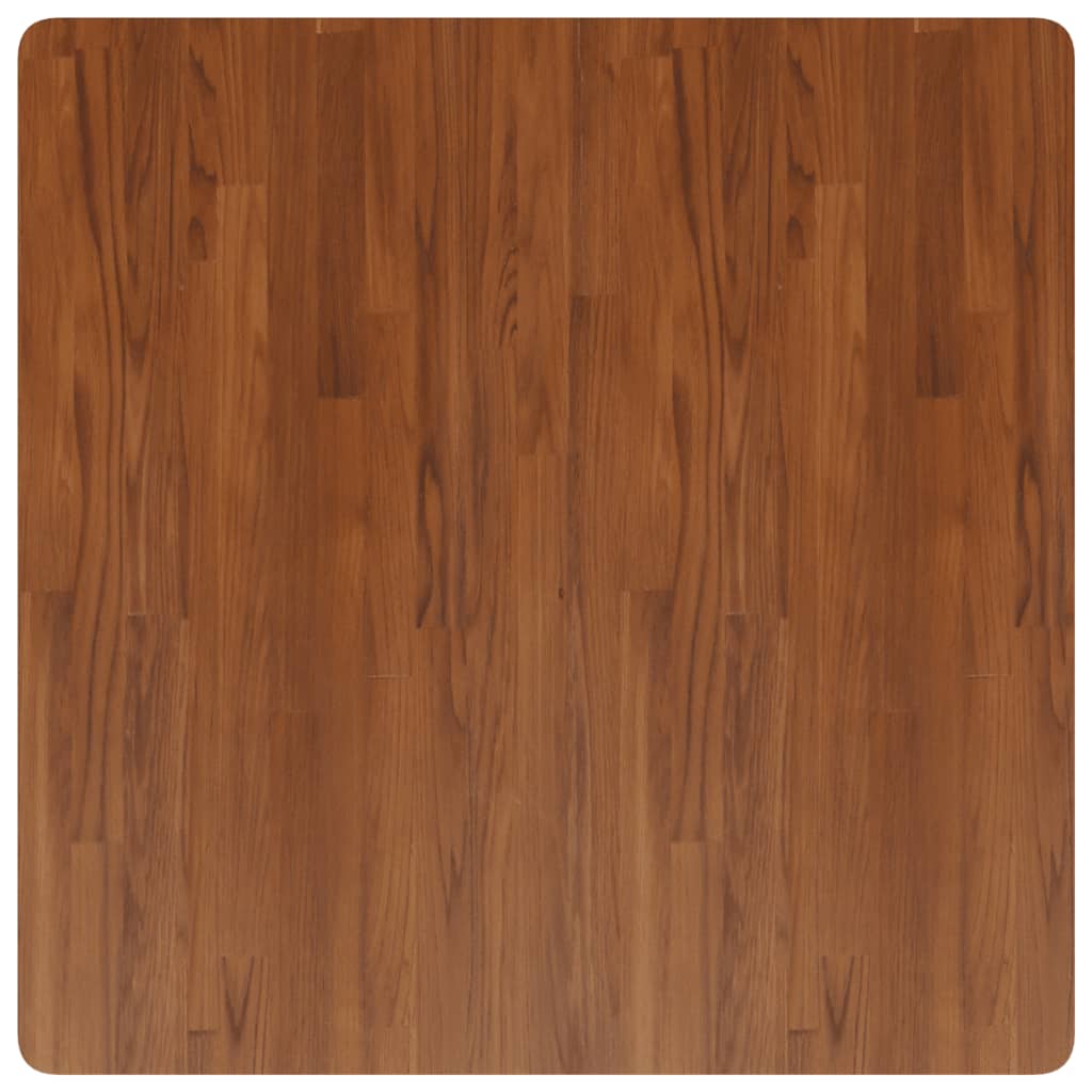 Piano Tavolo Quadrato Marrone Scuro 90x90x1,5cm Rovere Trattato