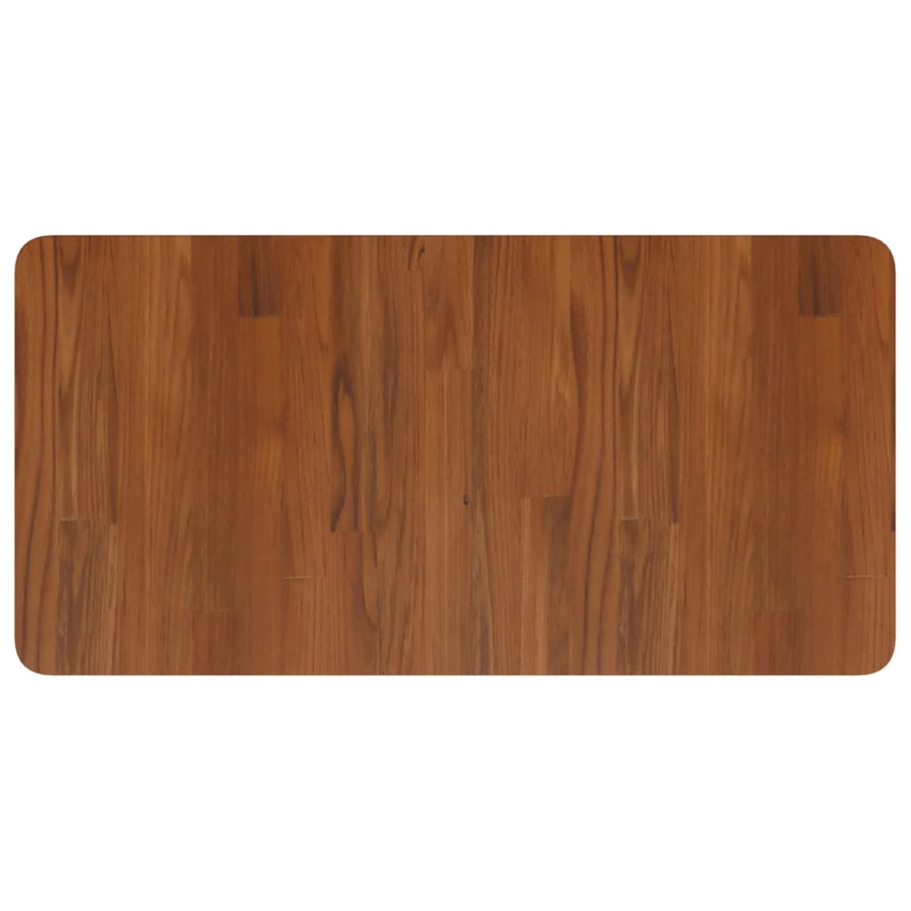 Piano Bagno Marrone Scuro 80x40x1,5cm Legno Massello Trattato