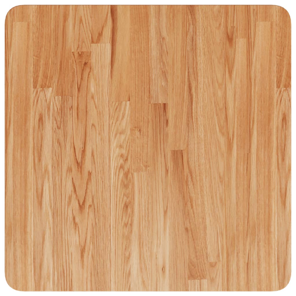Piano Tavolo Quadrato Marrone Chiaro 50x50x2,5 Rovere Trattato