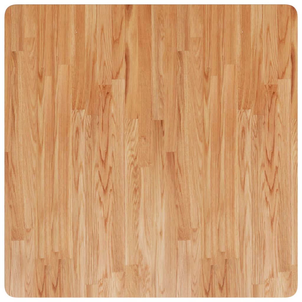 Piano Tavolo Quadrato Marrone Chiaro 80x80x2,5 Rovere Trattato