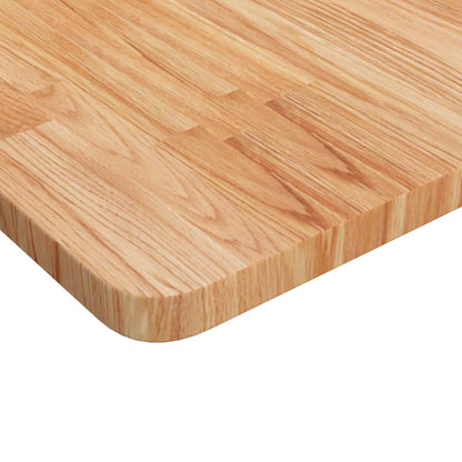 Piano Tavolo Quadrato Marrone Chiaro 80x80x2,5 Rovere Trattato
