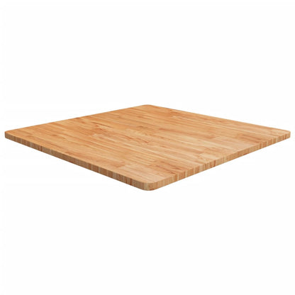 Piano Tavolo Quadrato Marrone Chiaro 90x90x2,5 Rovere Trattato