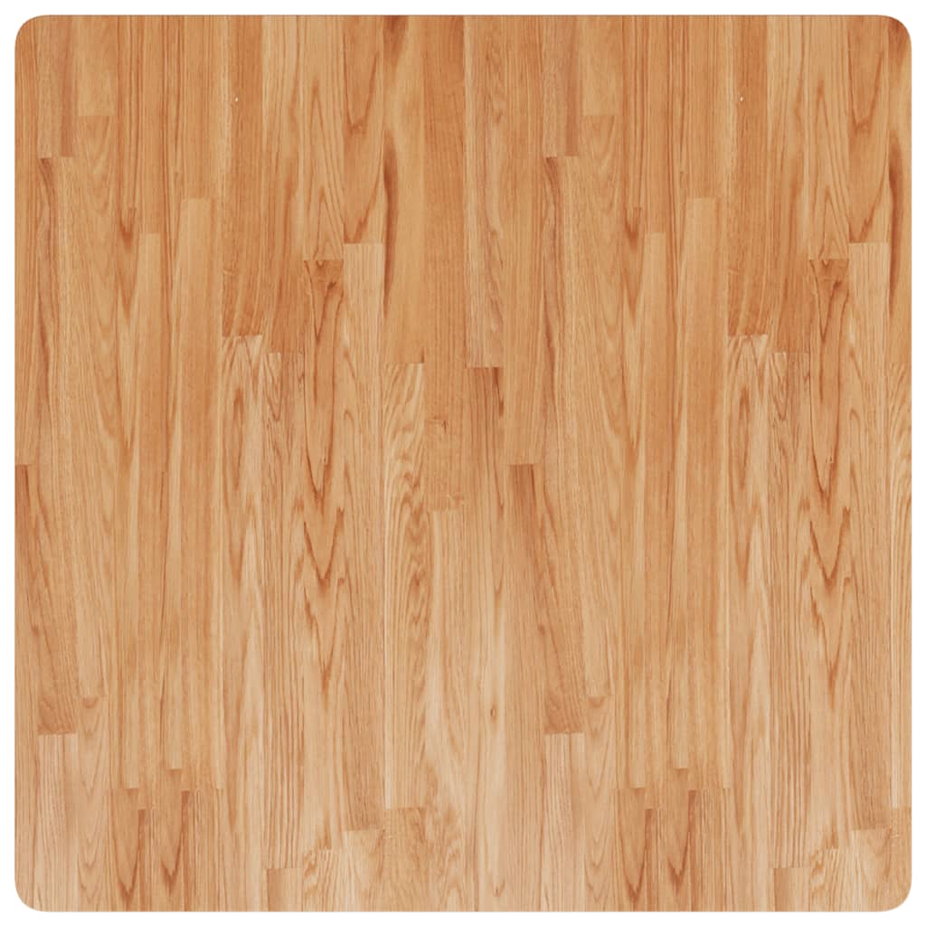 Piano Tavolo Quadrato Marrone Chiaro 90x90x2,5 Rovere Trattato