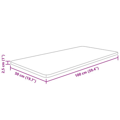 Piano Bagno Marrone Chiaro 100x50x2,5cm Legno Massello Trattato