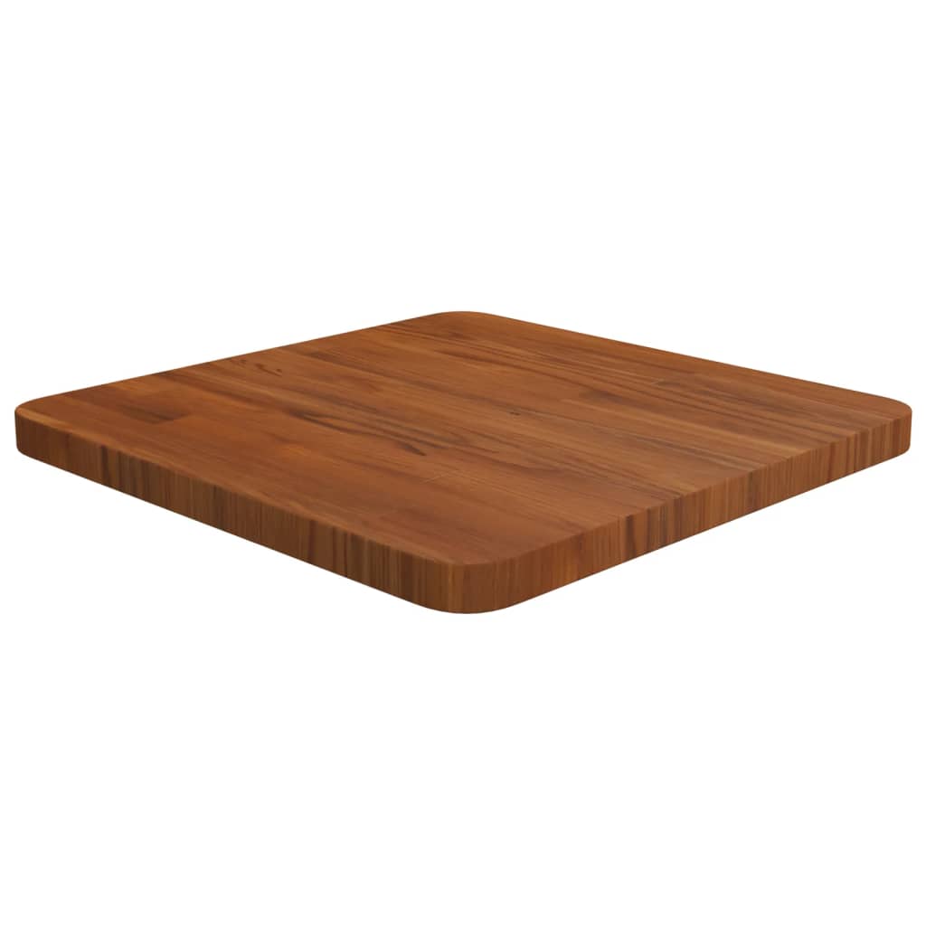Piano Tavolo Quadrato Marrone Scuro 40x40x2,5cm Rovere Trattato